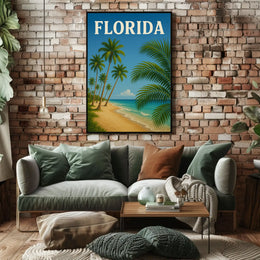 Florida Coastal Paradise: Vintage Retro Travel Poster PosterGoat