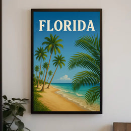 Florida Coastal Paradise: Vintage Retro Travel Poster PosterGoat