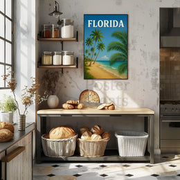 Florida Coastal Paradise: Vintage Retro Travel Poster PosterGoat