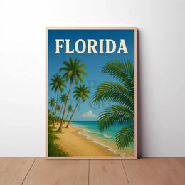 Florida Coastal Paradise: Vintage Retro Travel Poster PosterGoat