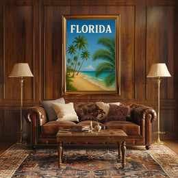 Florida Coastal Paradise: Vintage Retro Travel Poster PosterGoat