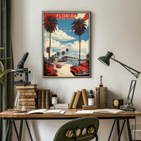 Florida Retro Road Scene Travel Poster PosterGoat