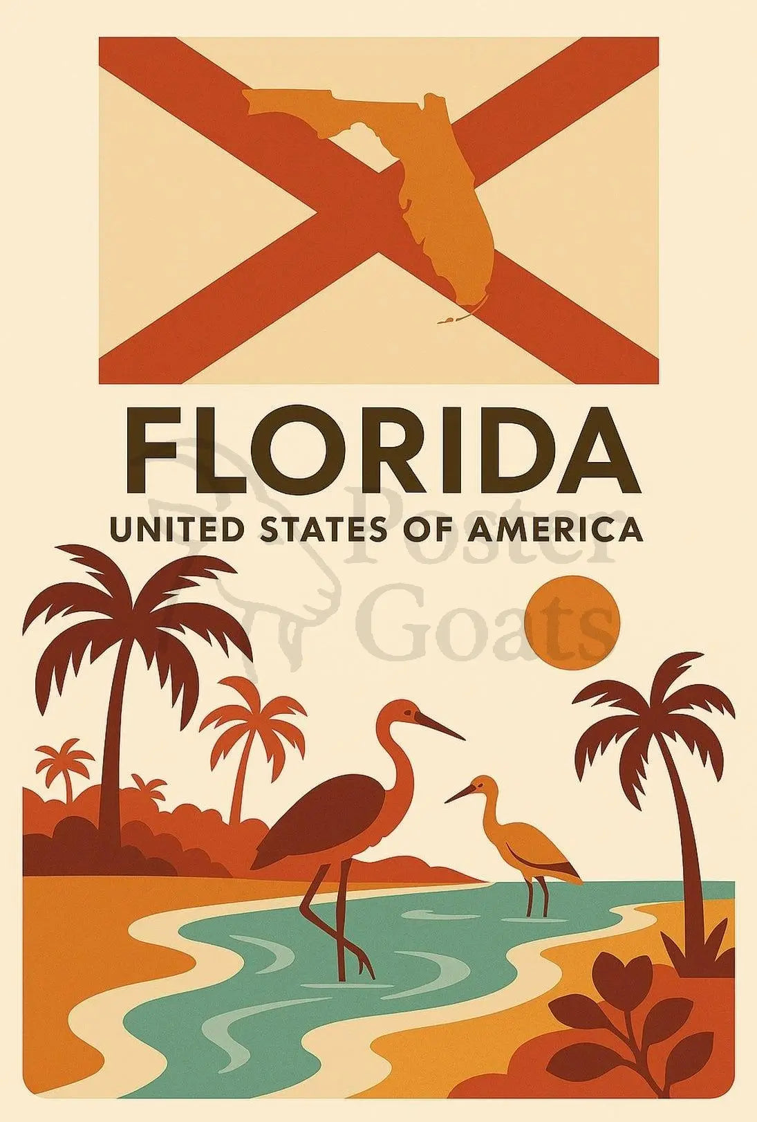 Florida Retro Travel Poster PosterGoat