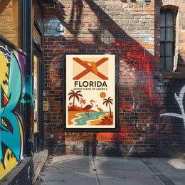 Florida Retro Travel Poster PosterGoat
