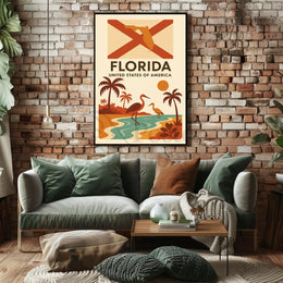 Florida Retro Travel Poster PosterGoat