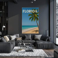 Florida Tropical Beach Scene Vintage Travel Poster PosterGoat