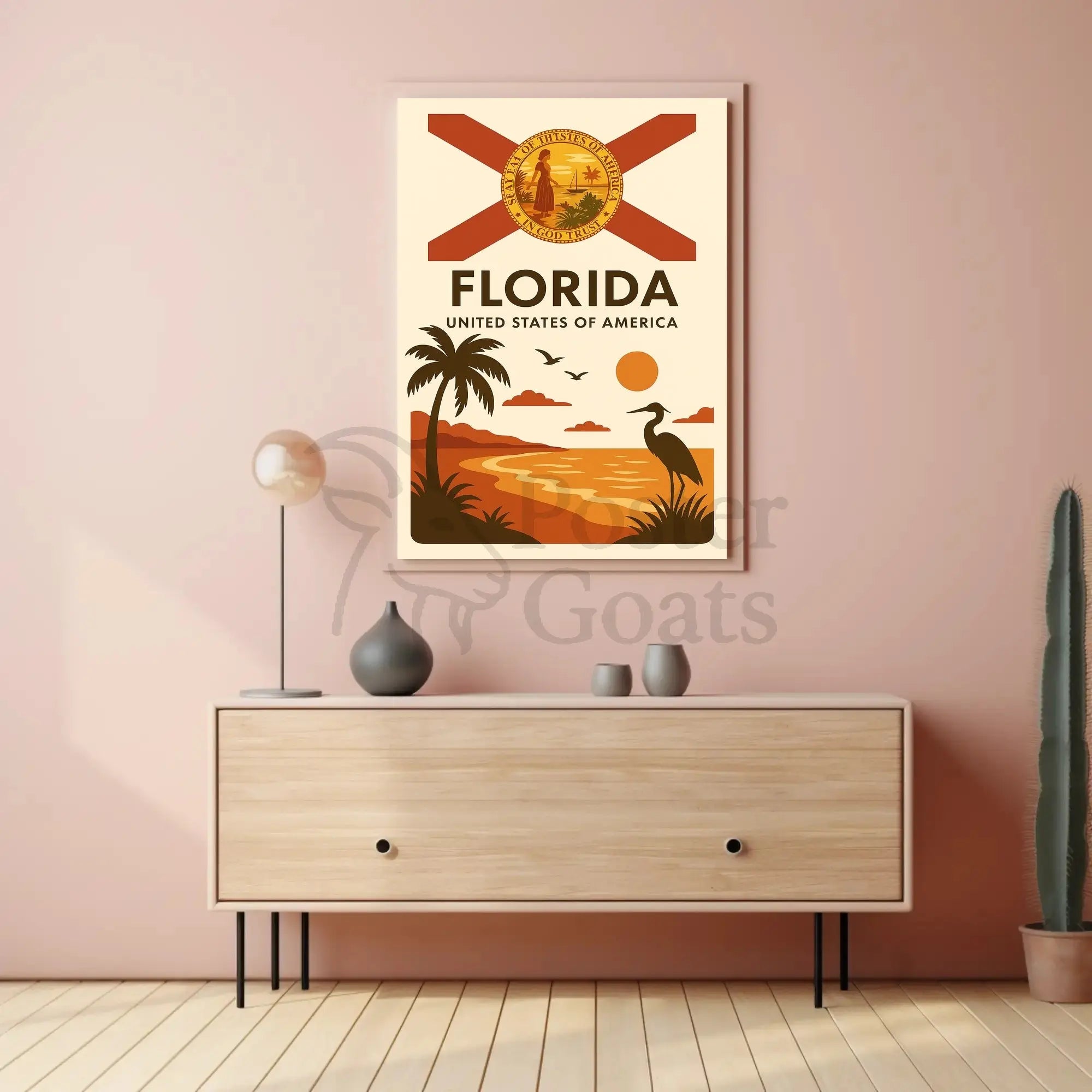 Florida Tropical Beauty Sunset Travel Poster PosterGoat
