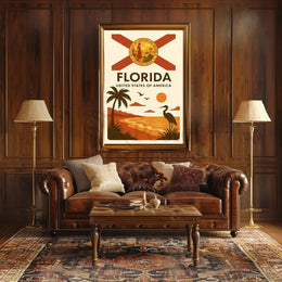Florida Tropical Beauty Sunset Travel Poster PosterGoat