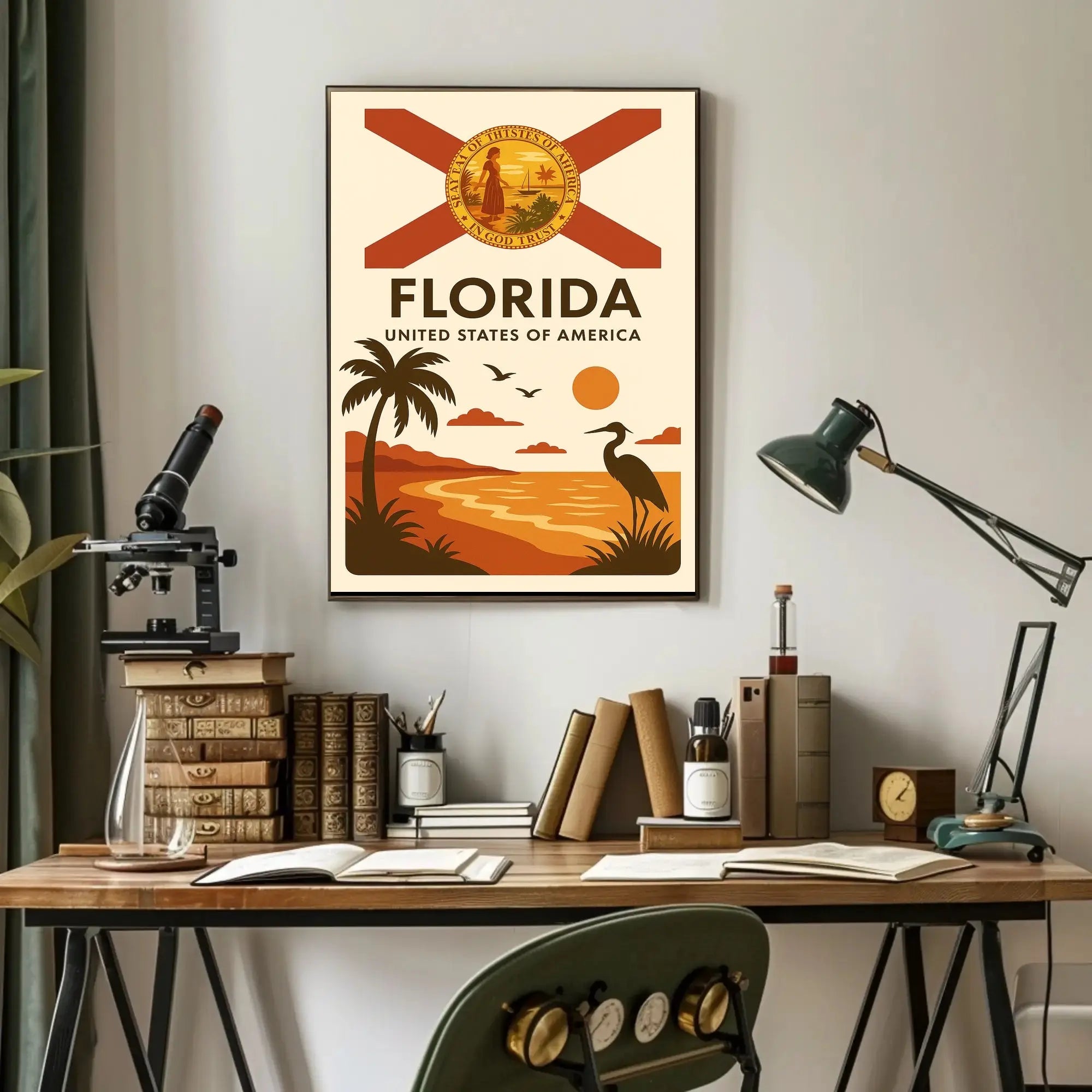 Florida Tropical Beauty Sunset Travel Poster PosterGoat