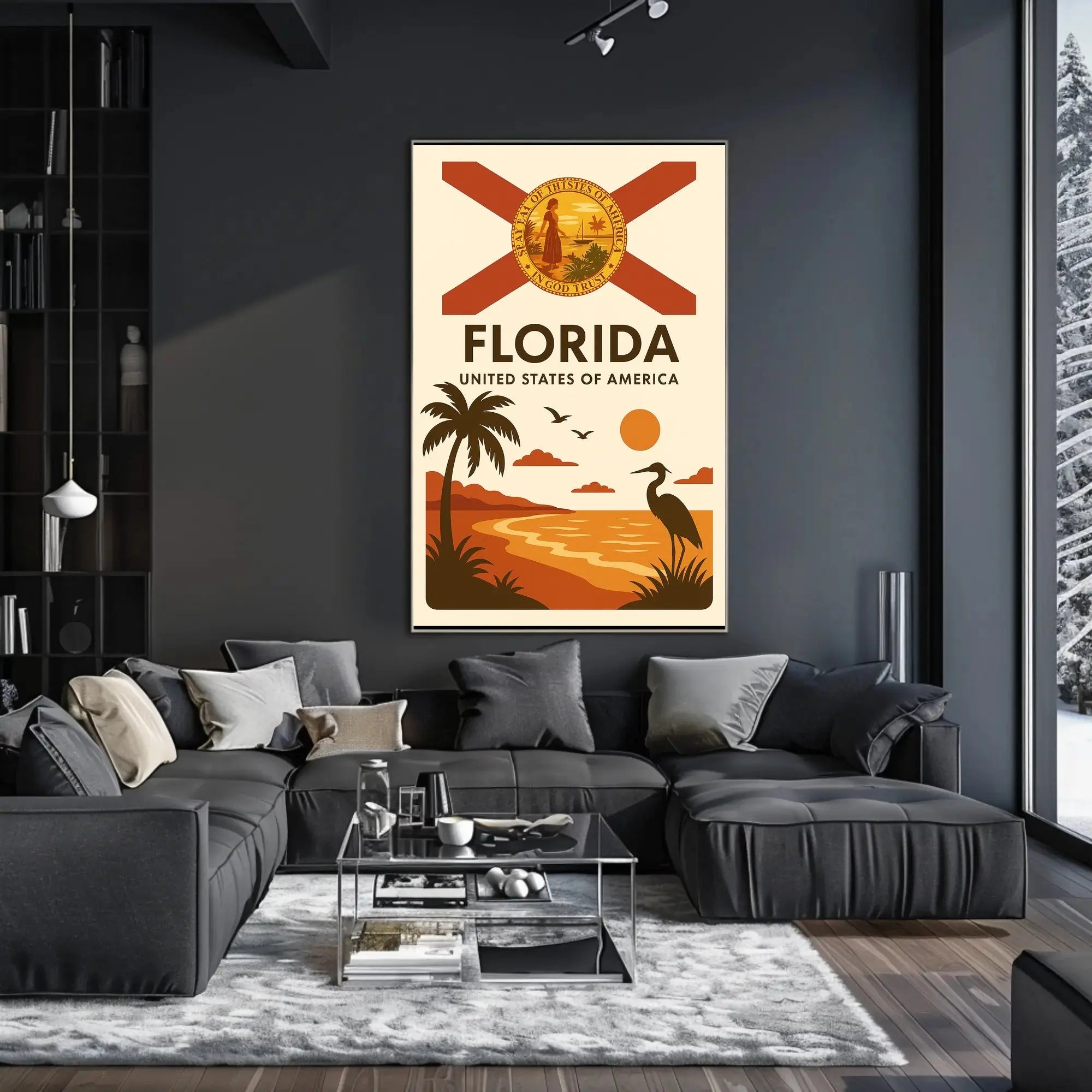 Florida Tropical Beauty Sunset Travel Poster PosterGoat