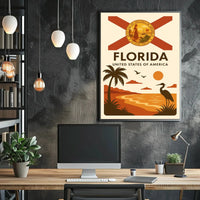 Florida Tropical Beauty Sunset Travel Poster PosterGoat