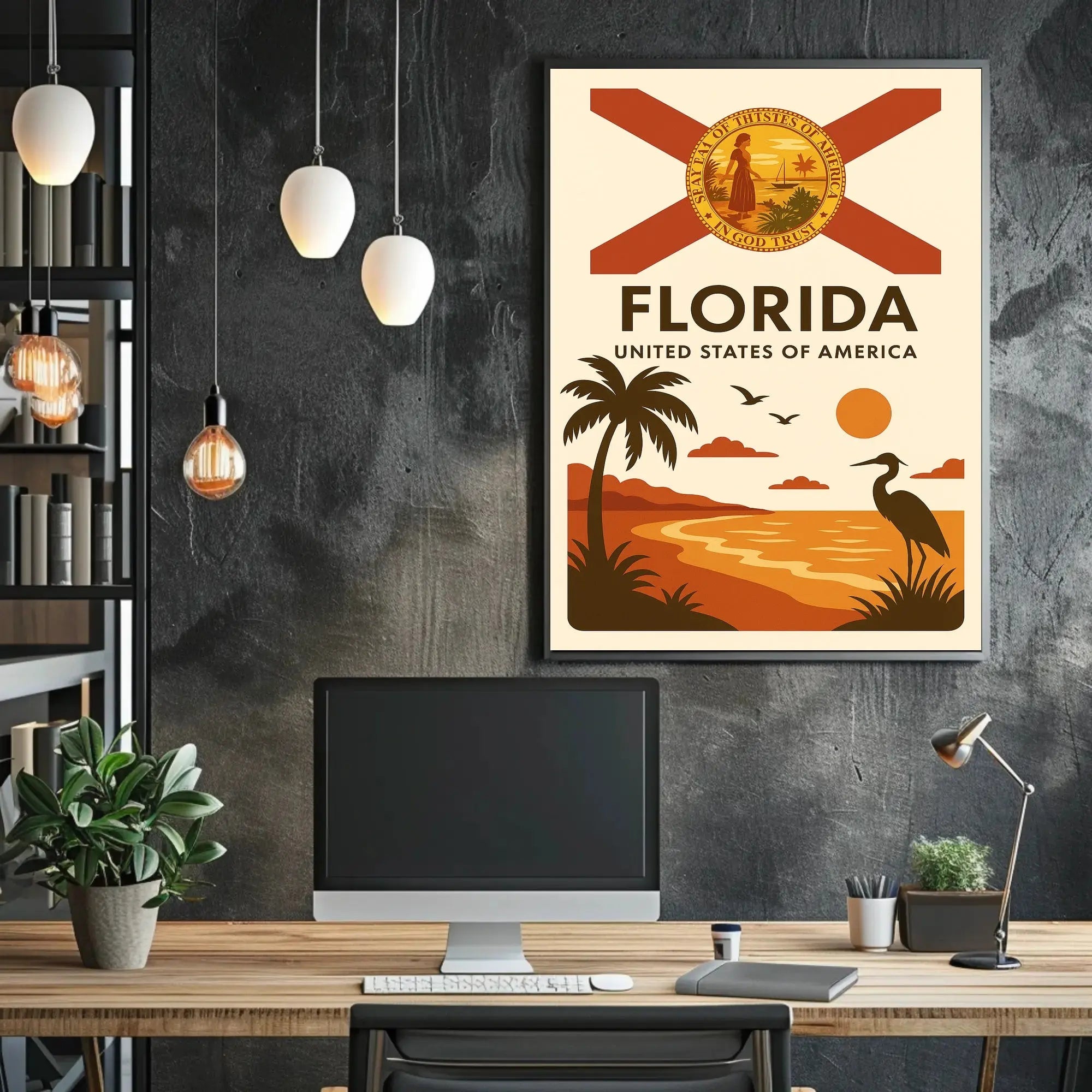 Florida Tropical Beauty Sunset Travel Poster PosterGoat