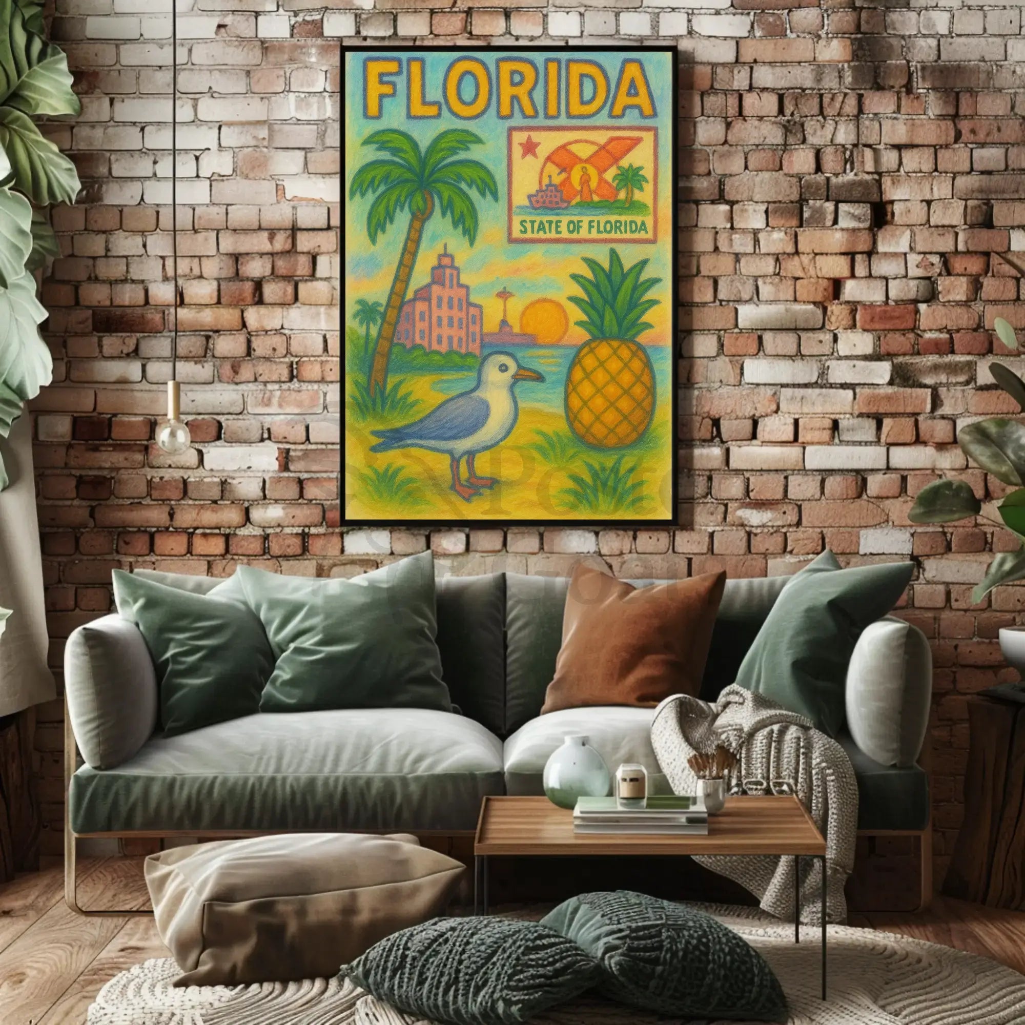 Florida Vintage Vibe Travel Poster PosterGoat