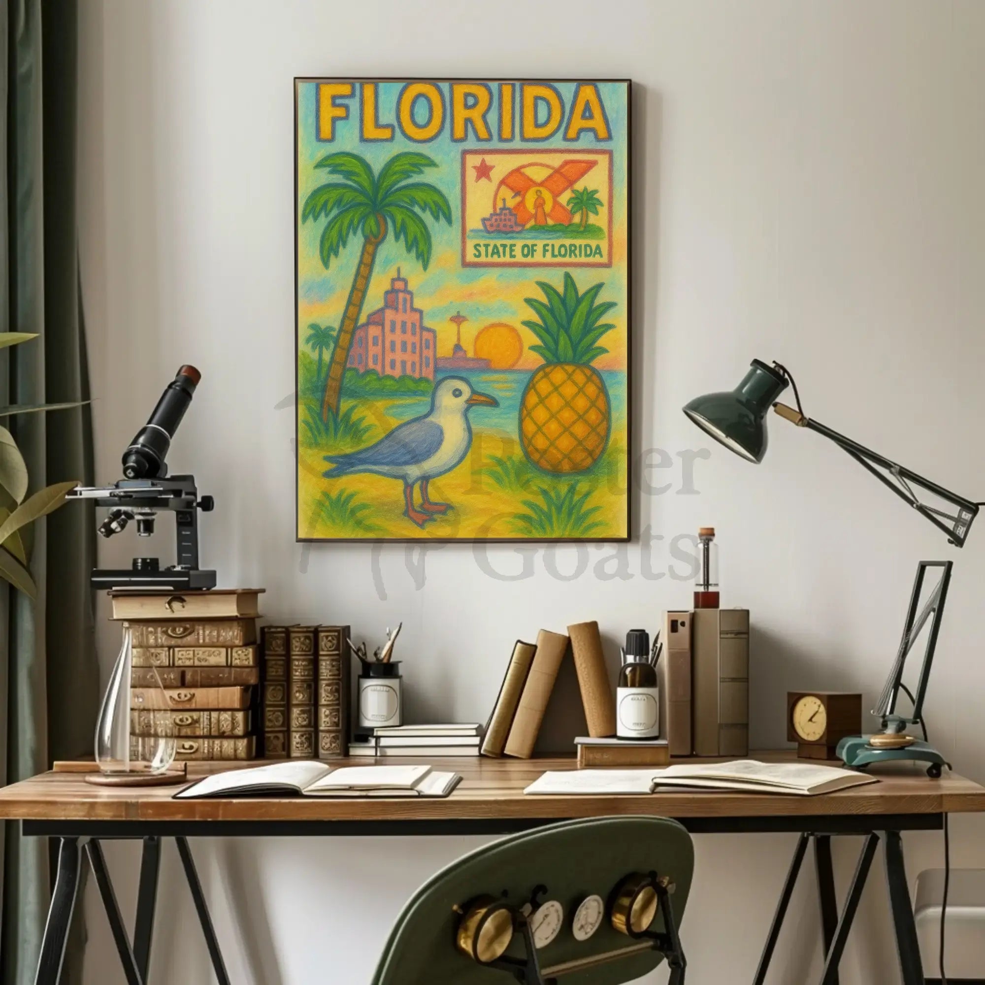 Florida Vintage Vibe Travel Poster PosterGoat