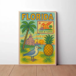 Florida Vintage Vibe Travel Poster PosterGoat