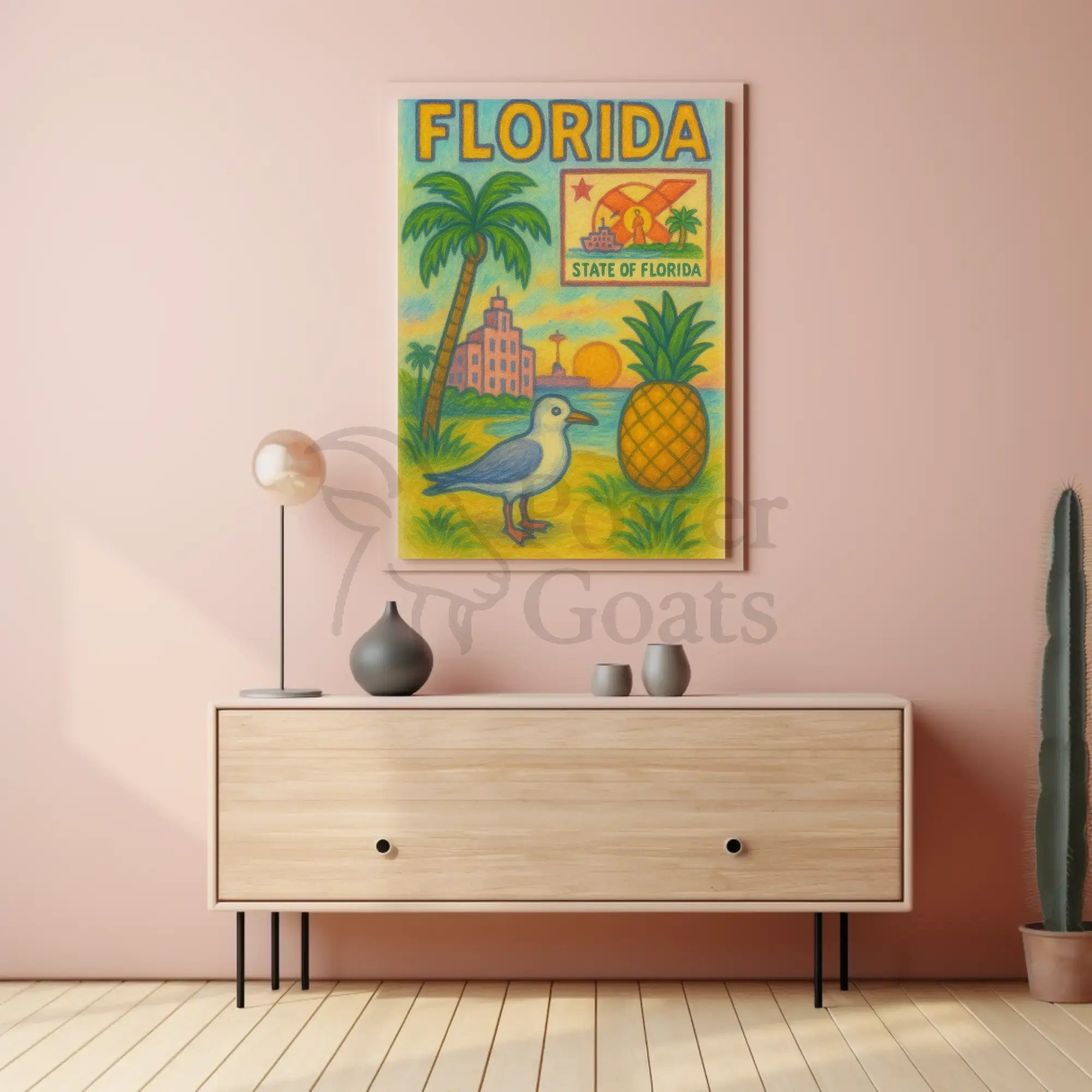Florida Vintage Vibe Travel Poster PosterGoat