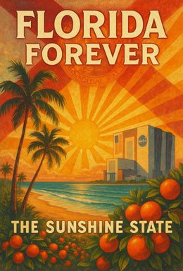 Florida's Iconic Sunshine Vintage Travel Poster PosterGoat