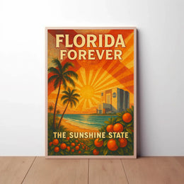Florida's Iconic Sunshine Vintage Travel Poster PosterGoat
