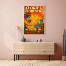 Florida's Iconic Sunshine Vintage Travel Poster PosterGoat
