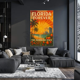 Florida's Iconic Sunshine Vintage Travel Poster PosterGoat