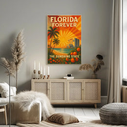 Florida's Iconic Sunshine Vintage Travel Poster PosterGoat