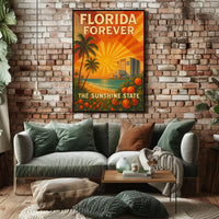 Florida's Iconic Sunshine Vintage Travel Poster PosterGoat