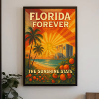 Florida's Iconic Sunshine Vintage Travel Poster PosterGoat