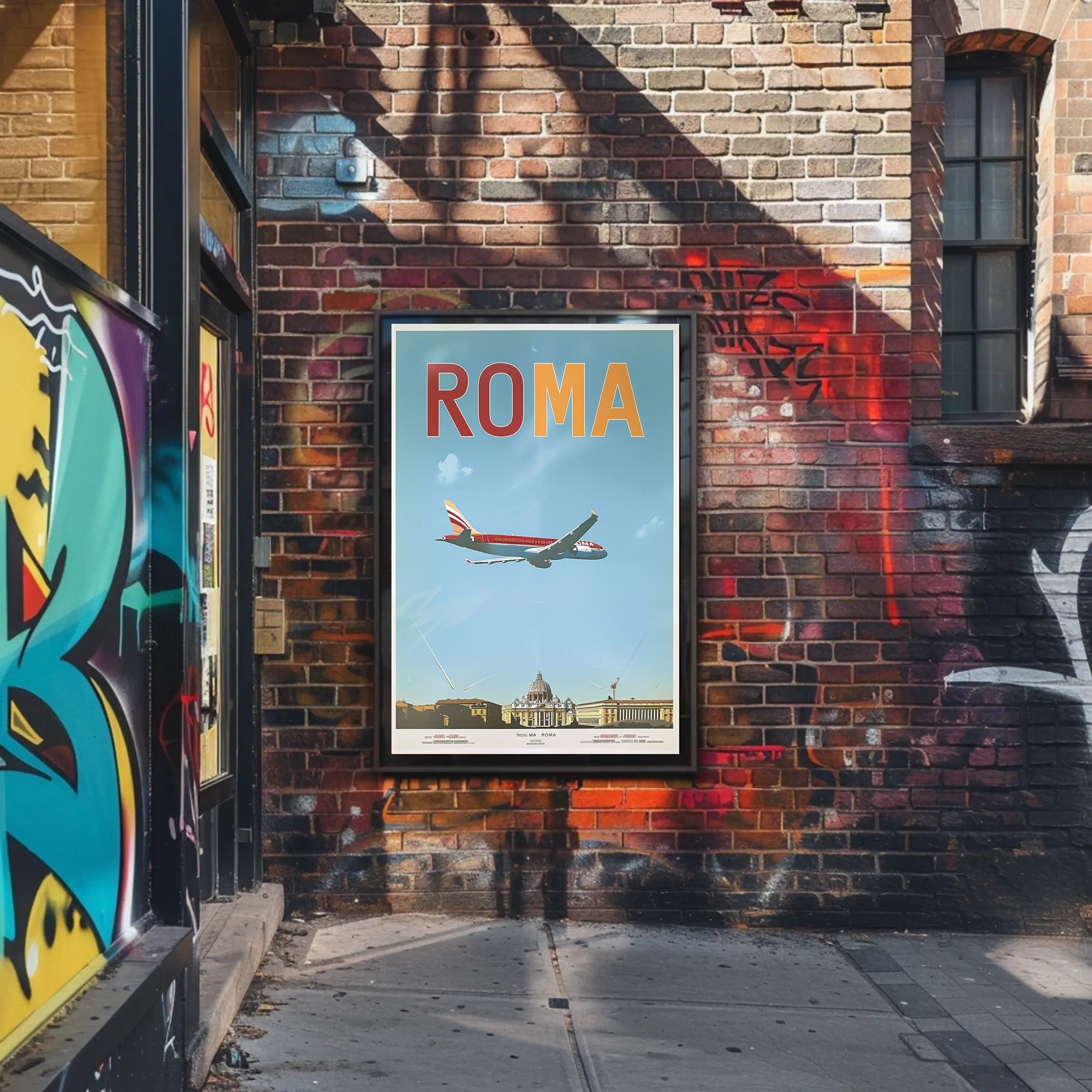 Fly Over Rome: Vintage Travel Poster PosterGoat