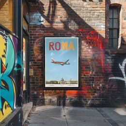 Fly Over Rome: Vintage Travel Poster PosterGoat