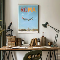 Fly Over Rome: Vintage Travel Poster PosterGoat