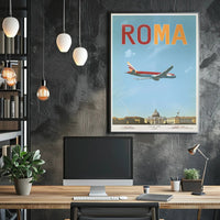 Fly Over Rome: Vintage Travel Poster PosterGoat
