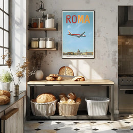 Fly Over Rome: Vintage Travel Poster PosterGoat