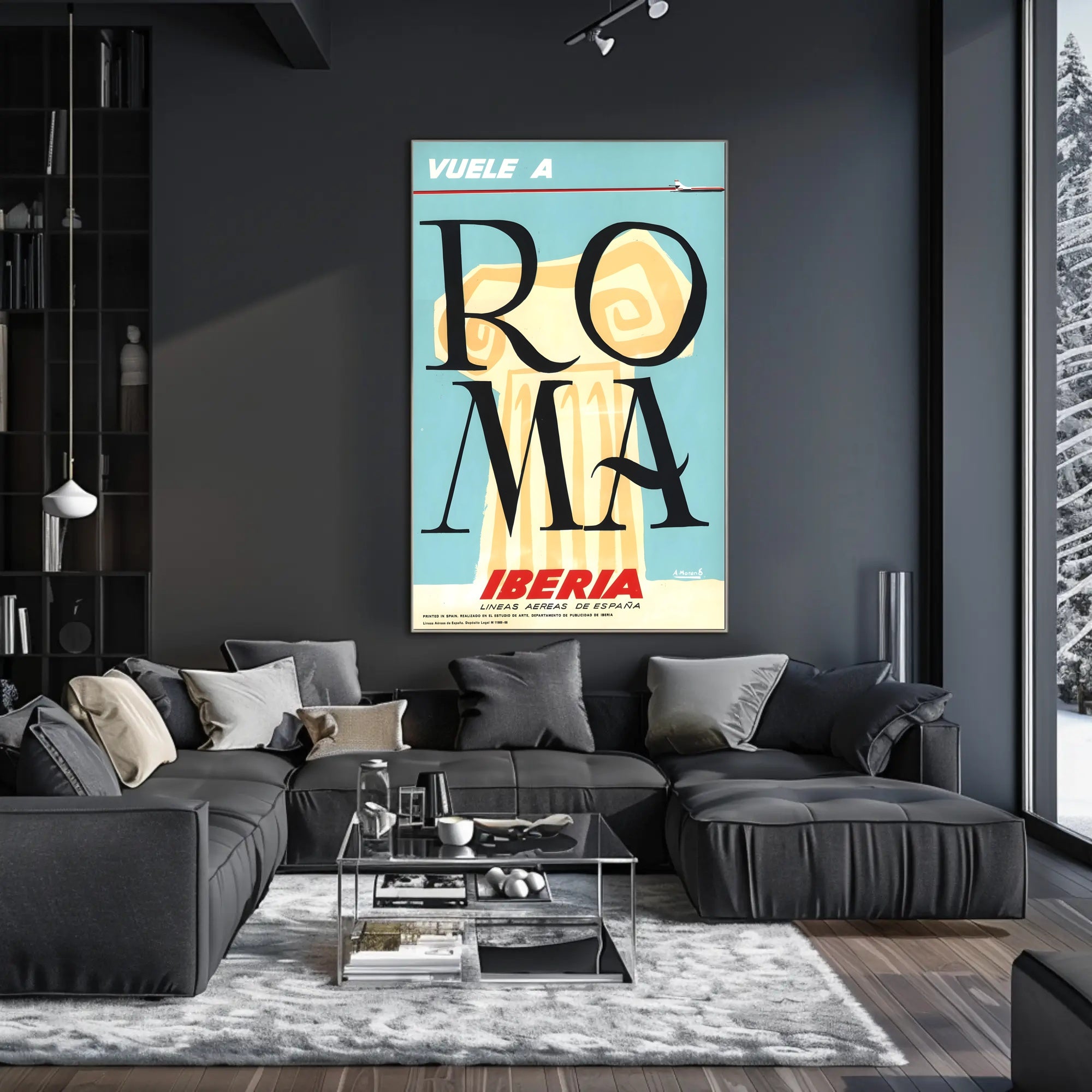 Fly to Rome with Iberia: Vintage Travel Poster PosterGoat