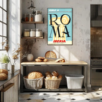 Fly to Rome with Iberia: Vintage Travel Poster PosterGoat