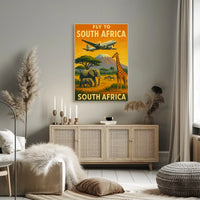 Fly to South Africa Vintage Travel Poster PosterGoat