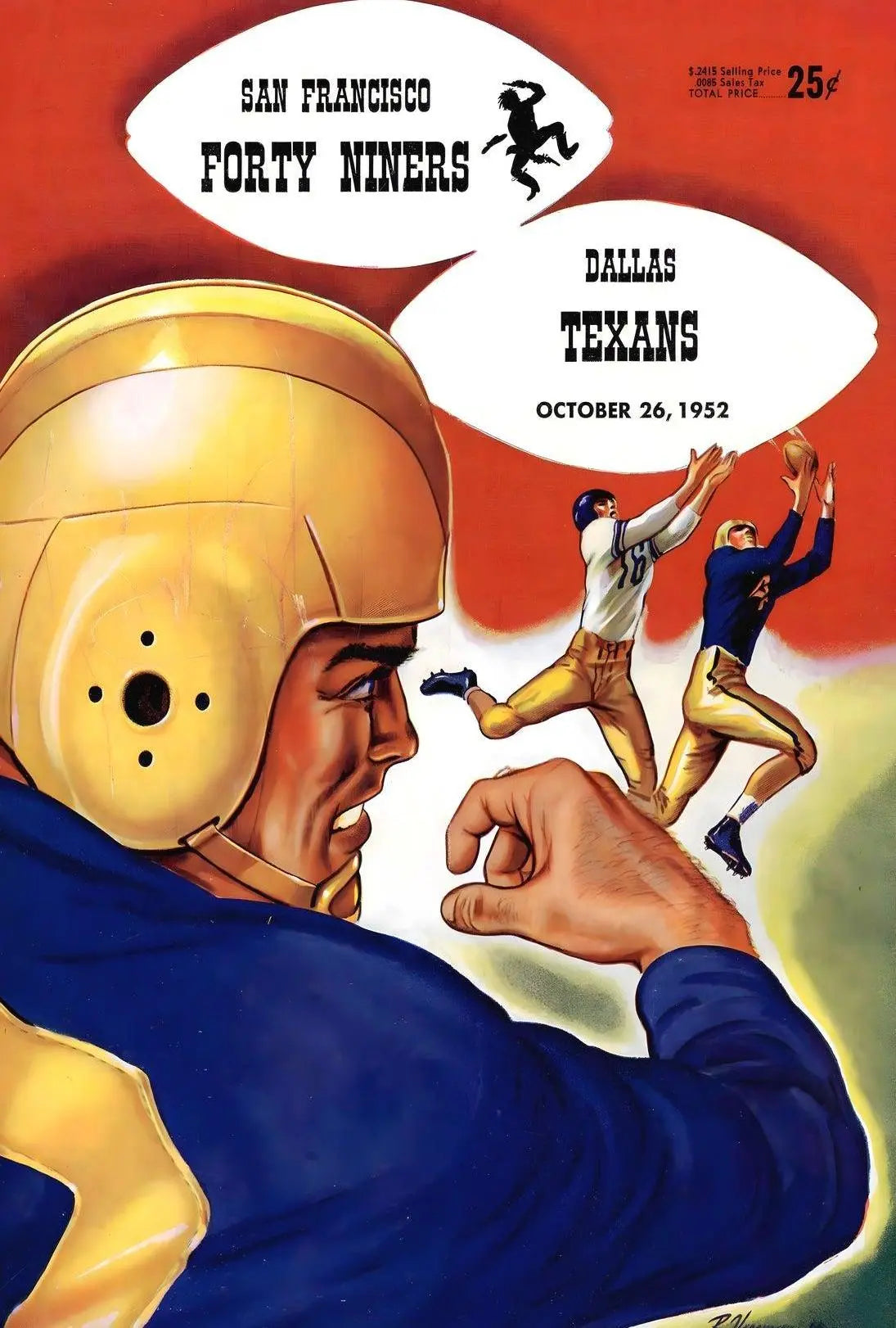 Football Showdown 1952 Vintage Sports Poster PosterGoat