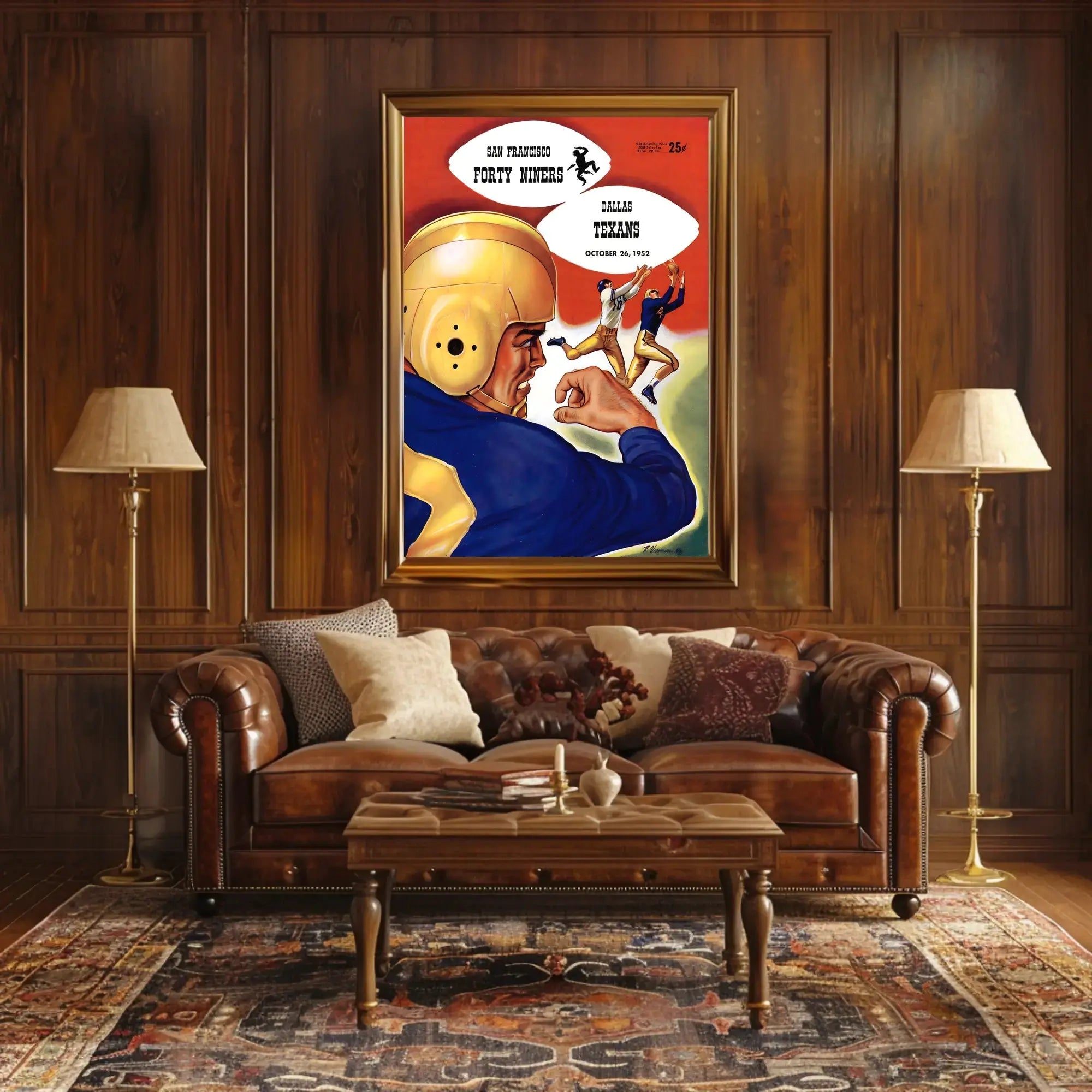 Football Showdown 1952 Vintage Sports Poster PosterGoat