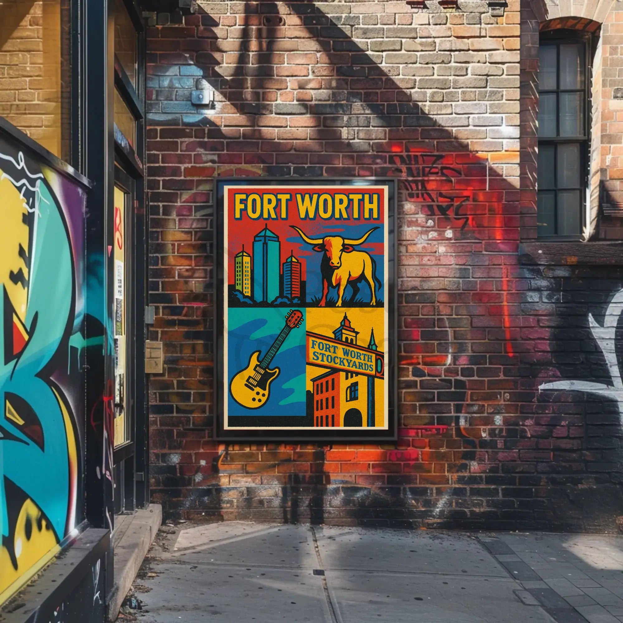 Fort Worth Vintage Heritage Travel Poster PosterGoat