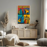 Fort Worth Vintage Heritage Travel Poster PosterGoat