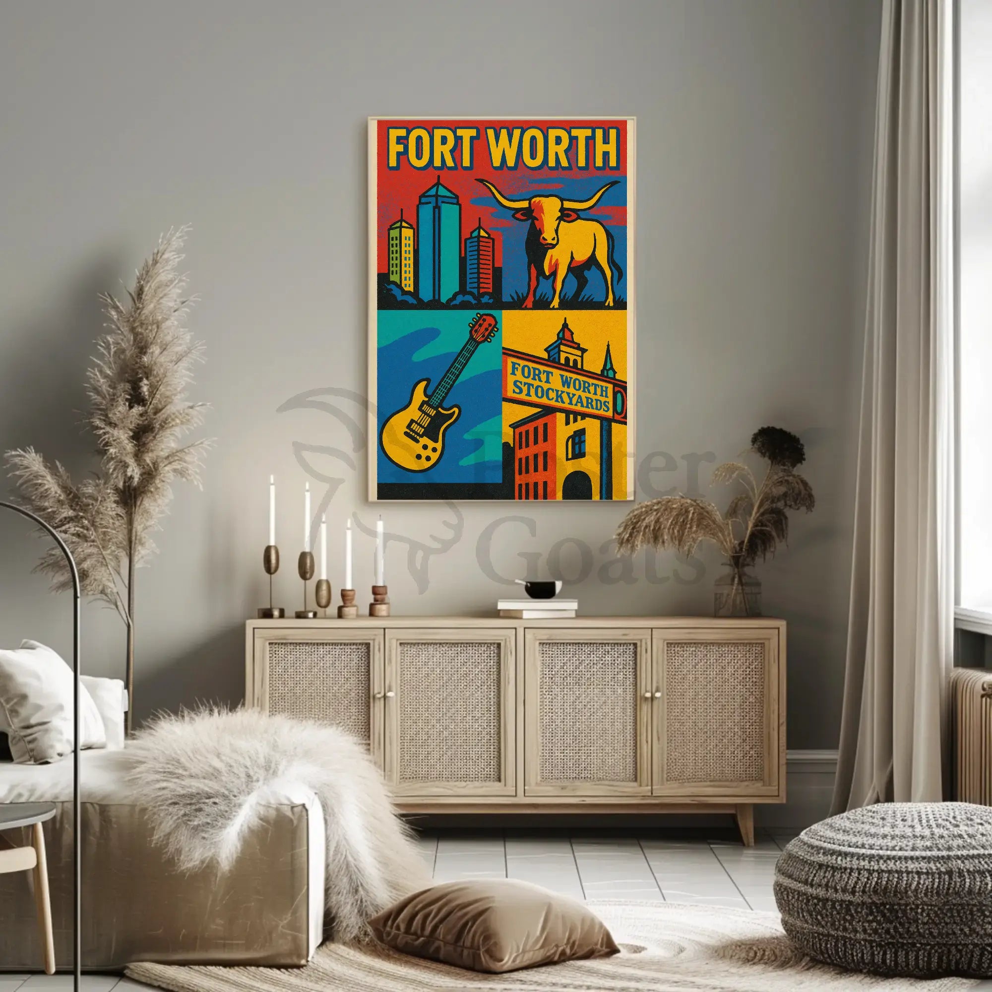 Fort Worth Vintage Heritage Travel Poster PosterGoat