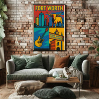 Fort Worth Vintage Heritage Travel Poster PosterGoat