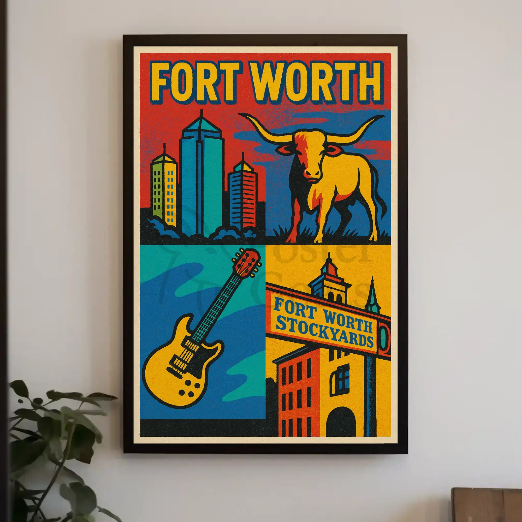 Fort Worth Vintage Heritage Travel Poster PosterGoat