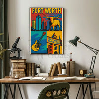 Fort Worth Vintage Heritage Travel Poster PosterGoat