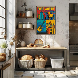 Fort Worth Vintage Heritage Travel Poster PosterGoat