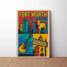 Fort Worth Vintage Heritage Travel Poster PosterGoat