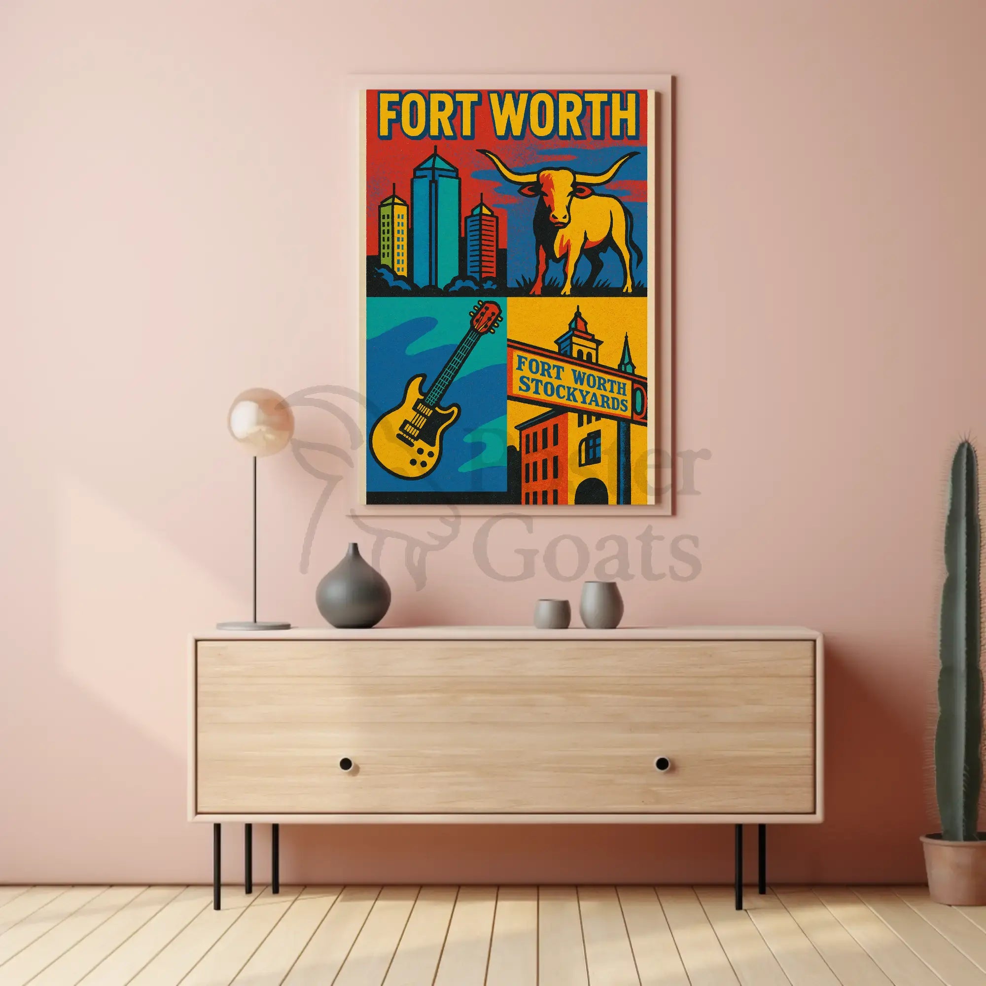 Fort Worth Vintage Heritage Travel Poster PosterGoat