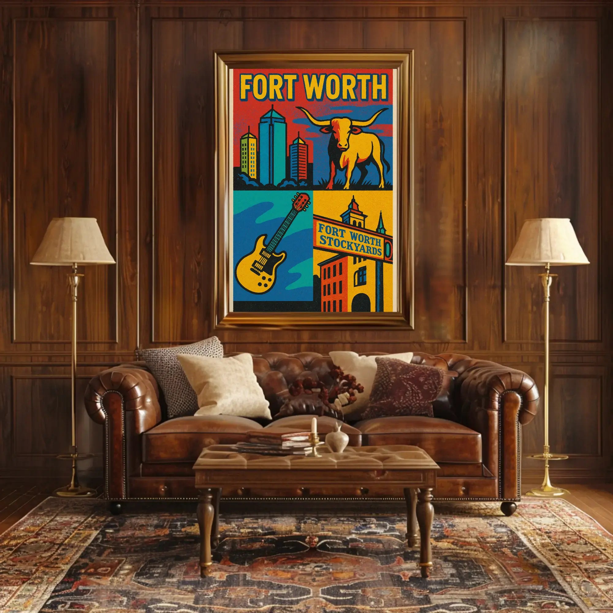 Fort Worth Vintage Heritage Travel Poster PosterGoat