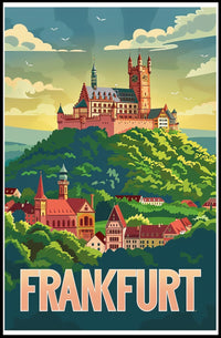 Frankfurt Castle Vintage Travel Art Print - Travel Poster PosterGoat