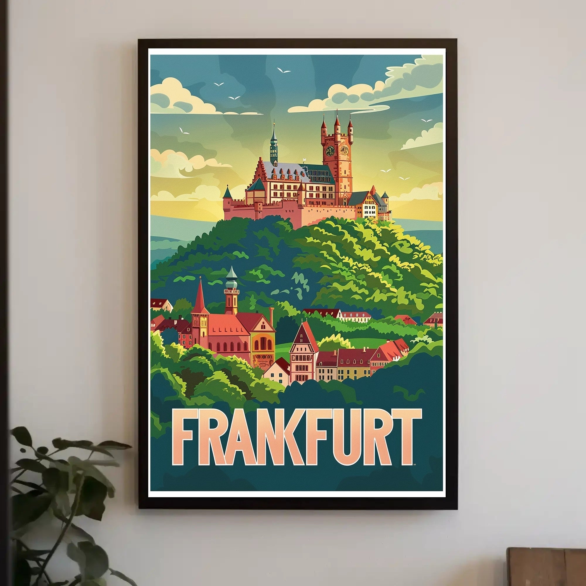 Frankfurt Castle Vintage Travel Art Print - Travel Poster PosterGoat