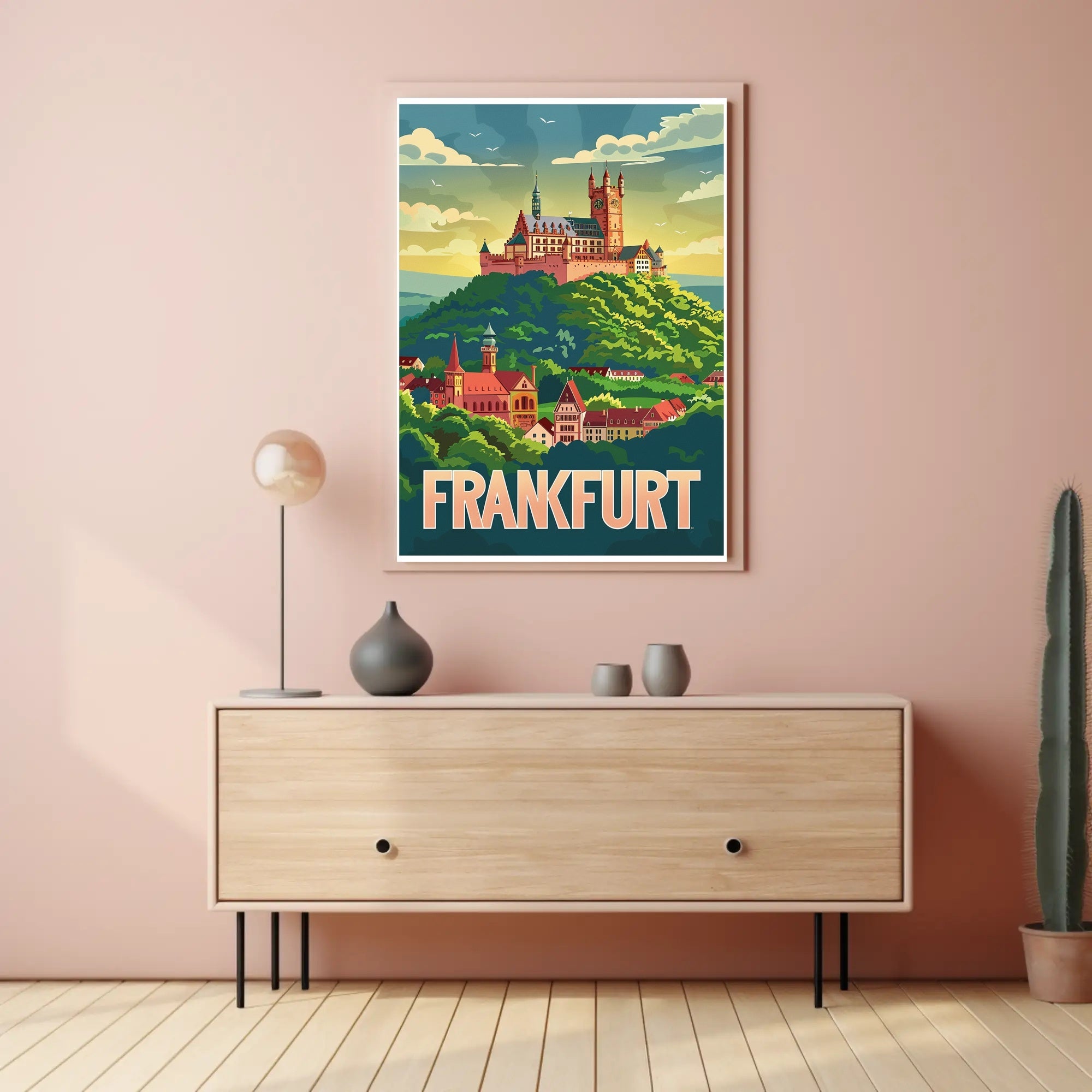 Frankfurt Castle Vintage Travel Art Print - Travel Poster PosterGoat